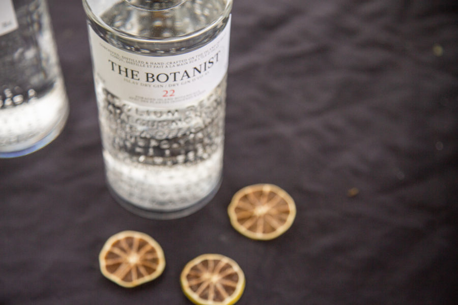 A bottle of Botanist Gin with Lemon Slices for the Winner of the Whiskey Wisemen Charity Tournament at Westwood Plateau Golf Club