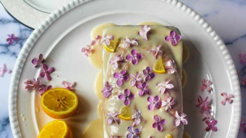 #SusanCooksVegan: Lemon Glazed Vegan Lilac & Lemon Poppy Seed Loaf
